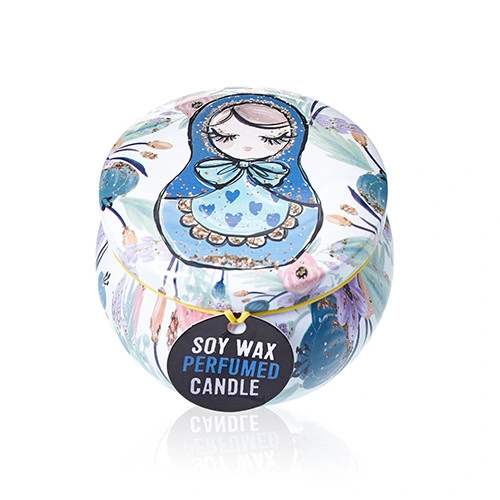 Art Tin Candle - Assorted Design - Russian Dolls - Dolly Blue - Image 4