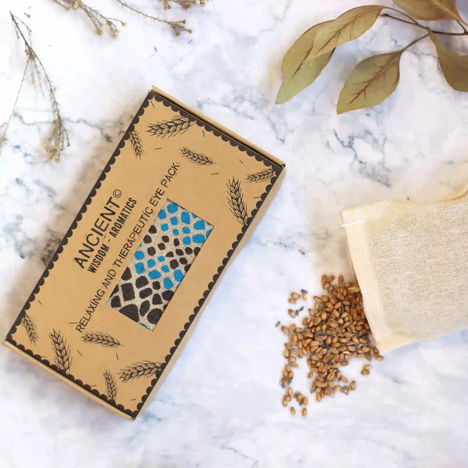 Lavender Natural Cotton and Juco Eye Pillow in Gift Box - Blue Viper - Image 2