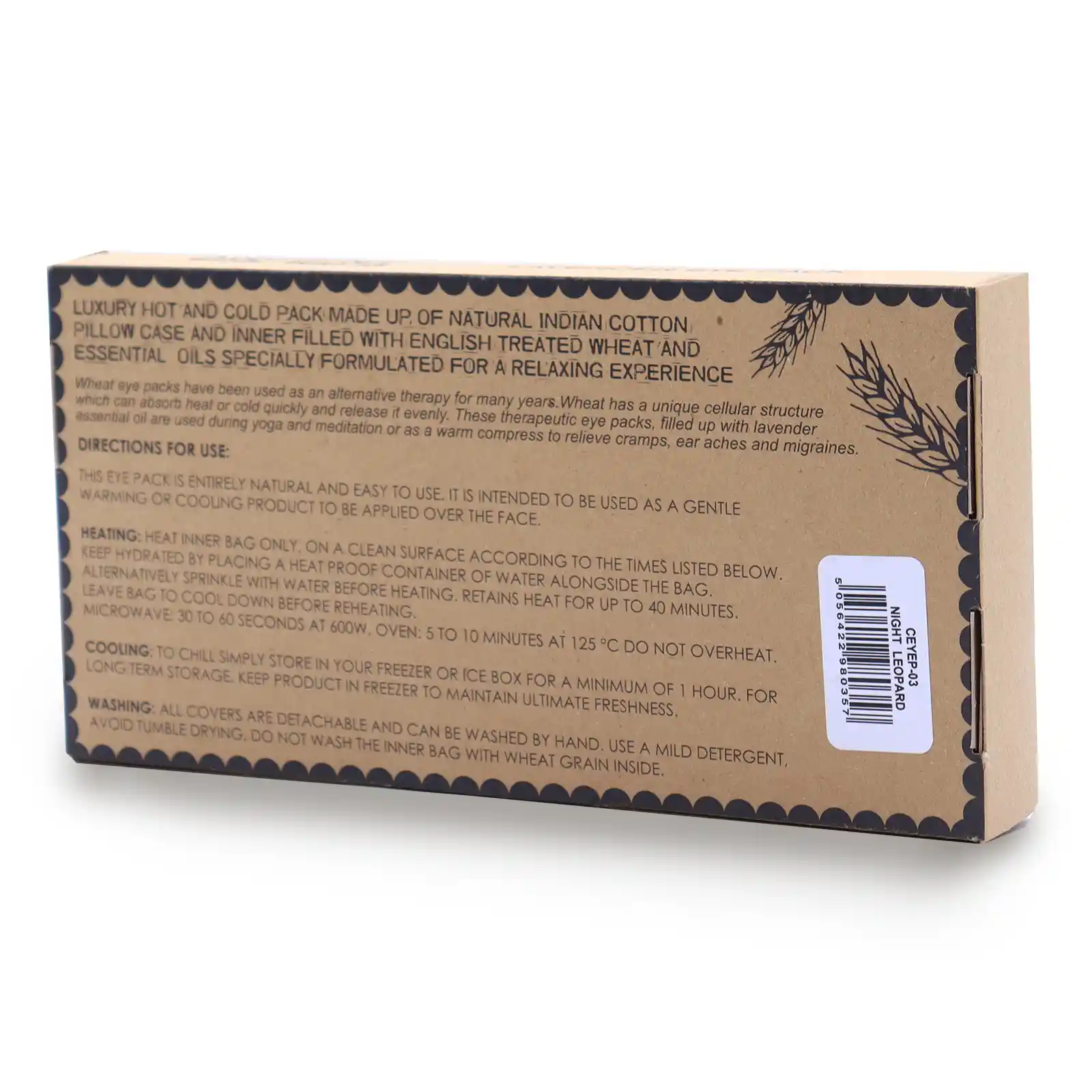 Lavender Natural Cotton and Juco Eye Pillow in Gift Box - Night Leopard - Image 8
