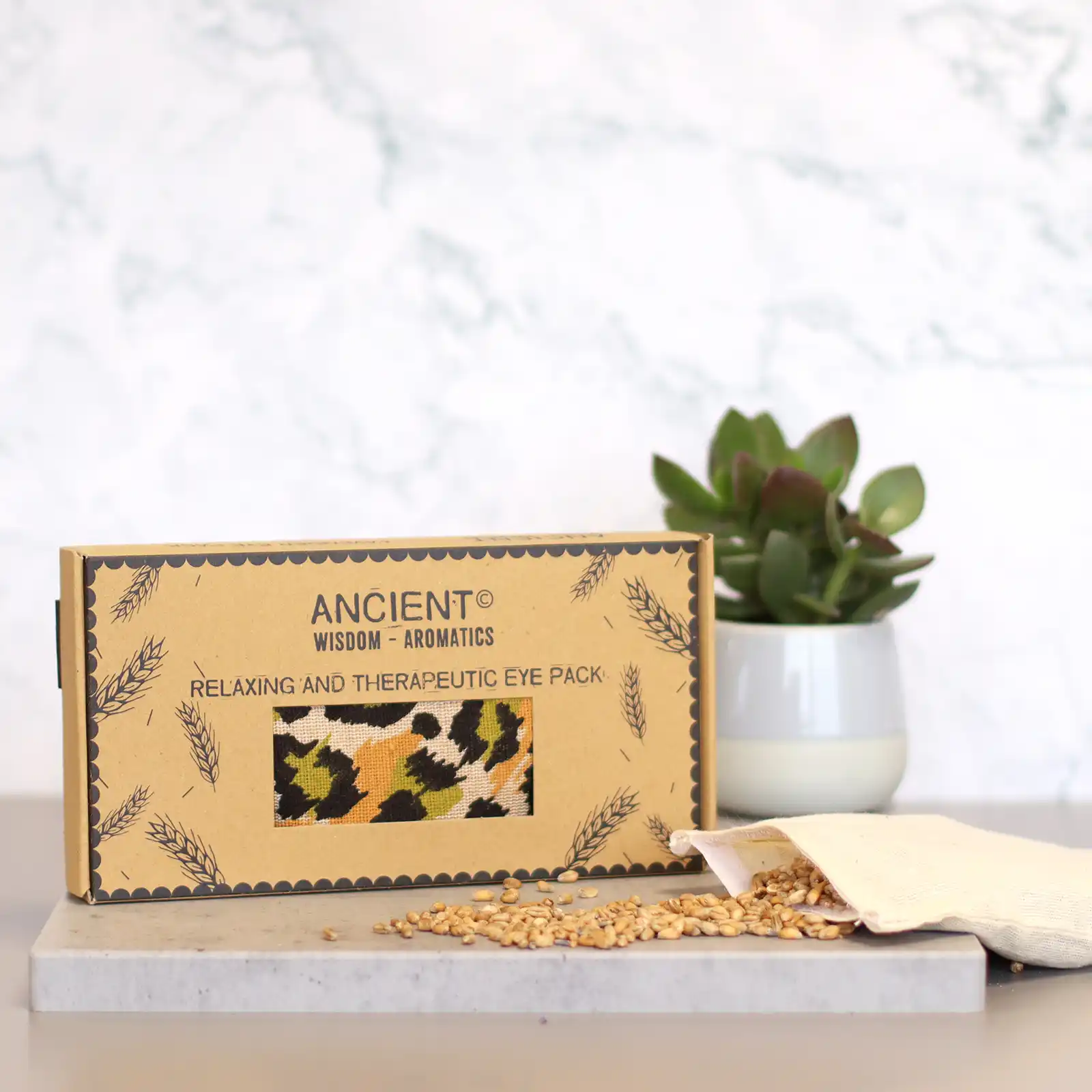 Lavender Natural Cotton and Juco Eye Pillow in Gift Box - Night Leopard - Image 3