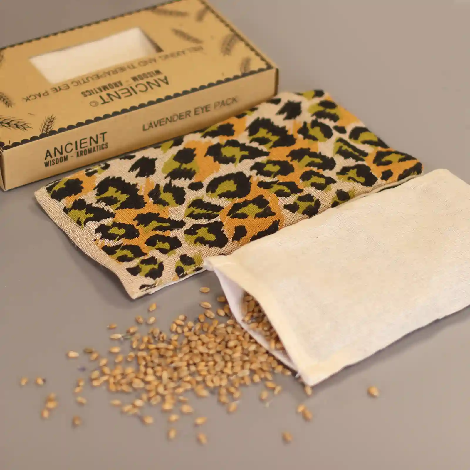 Lavender Natural Cotton and Juco Eye Pillow in Gift Box - Night Leopard - Image 4