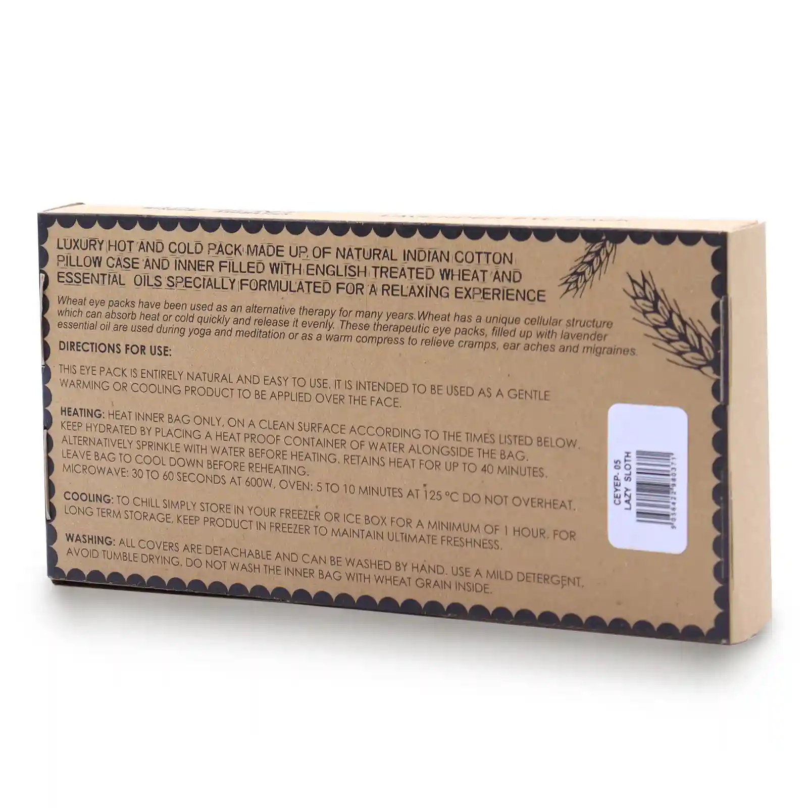 Lavender Natural Cotton and Juco Eye Pillow in Gift Box - Lazy Sloth - Image 7