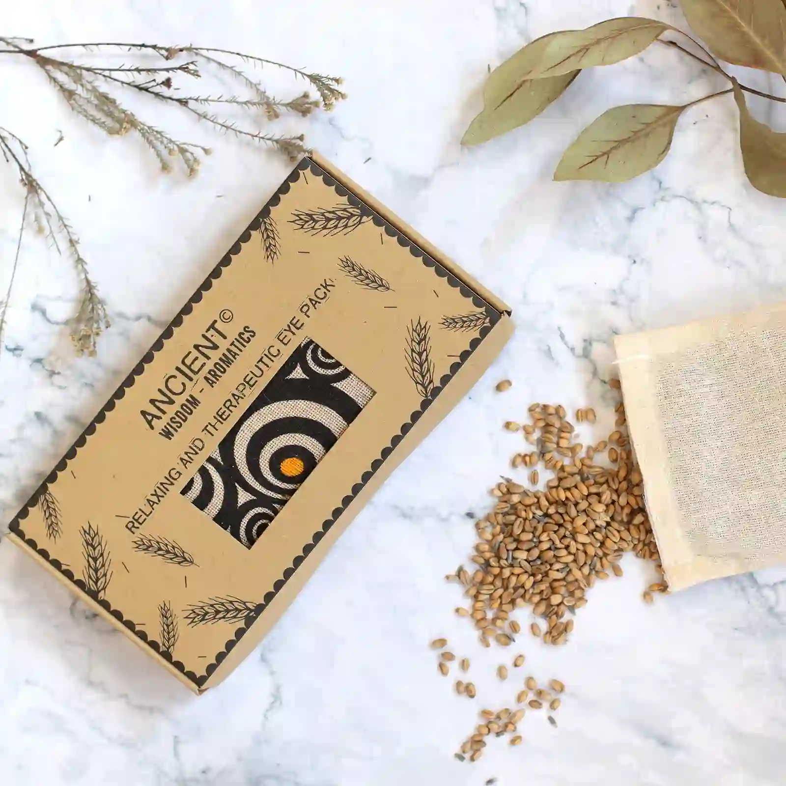 Lavender Natural Cotton and Juco Eye Pillow in Gift Box - Illusion - Image 2