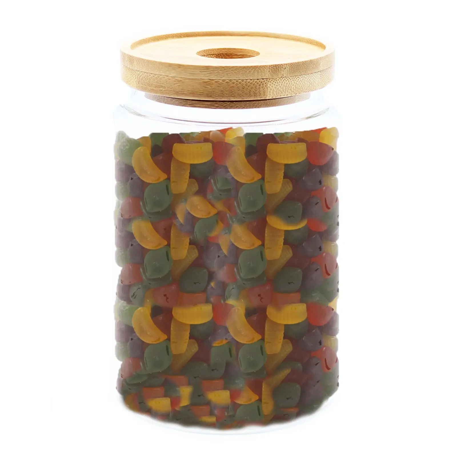 Cottage Bamboo Glass Jar - 15cm - Image 3