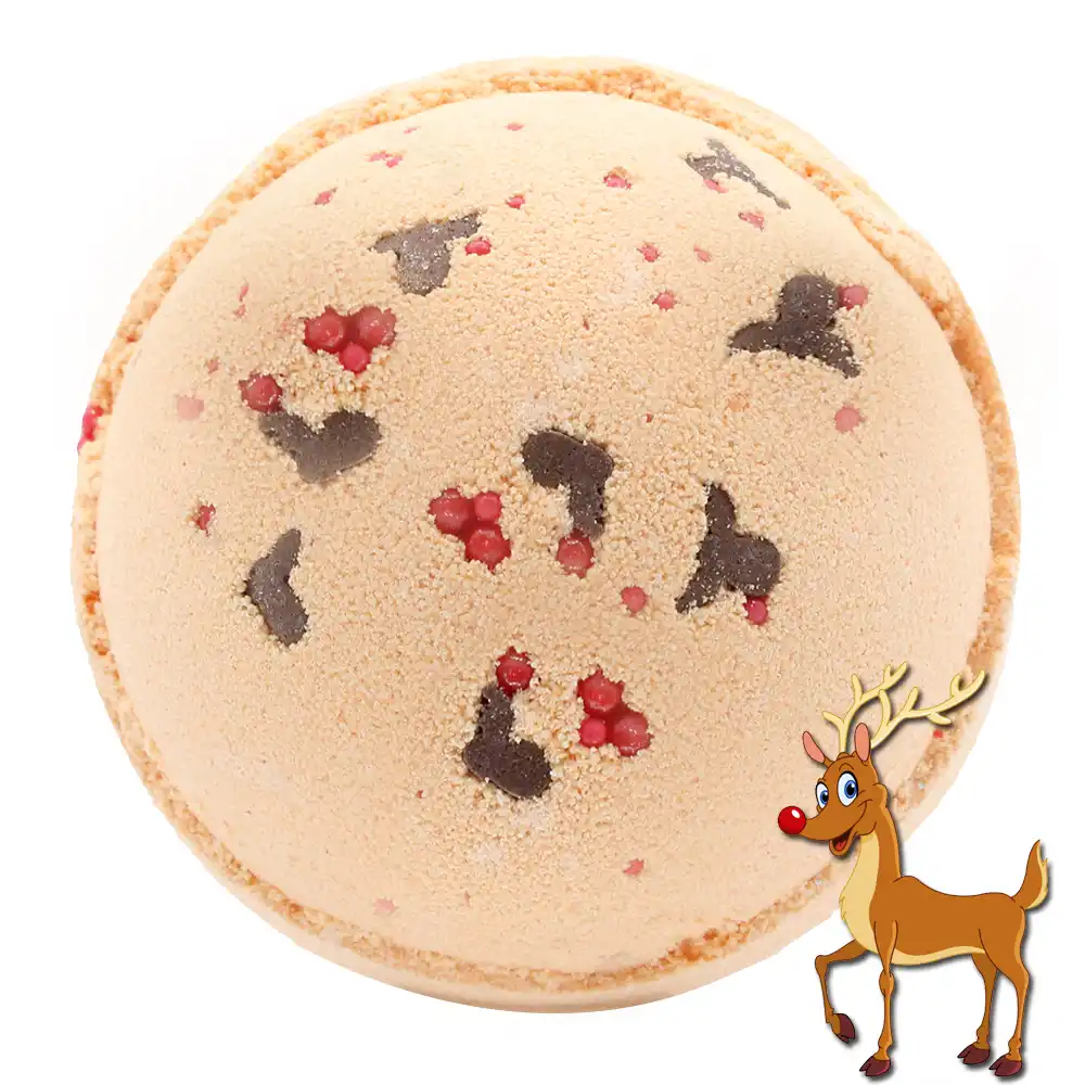 Reindeer and Red Nose Bath Bomb - Toffee & Caramel - Image 3