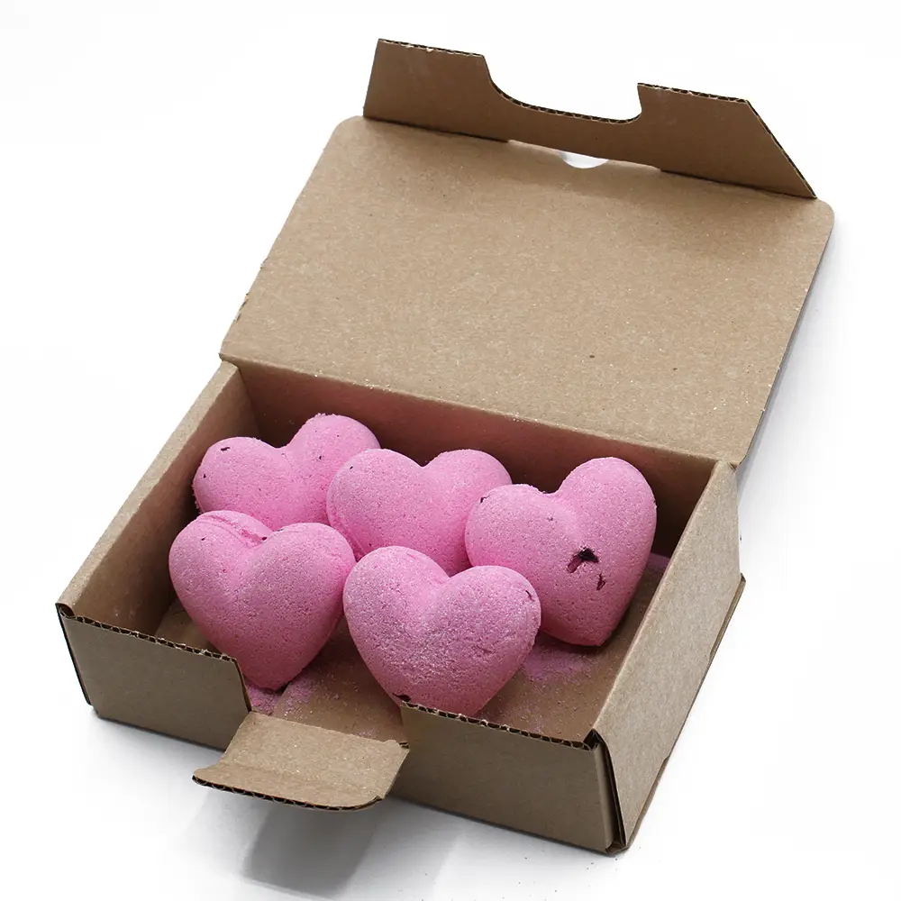 5 x Love Heart Bath Bomb 70g - Ylang & Rose - Image 7