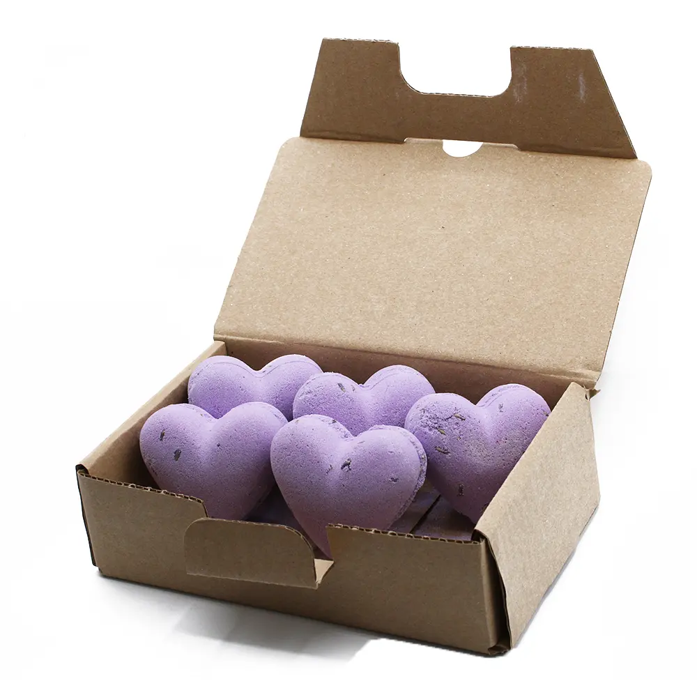 5 x Love Heart Bath Bomb 70g - French Lavender - Image 2