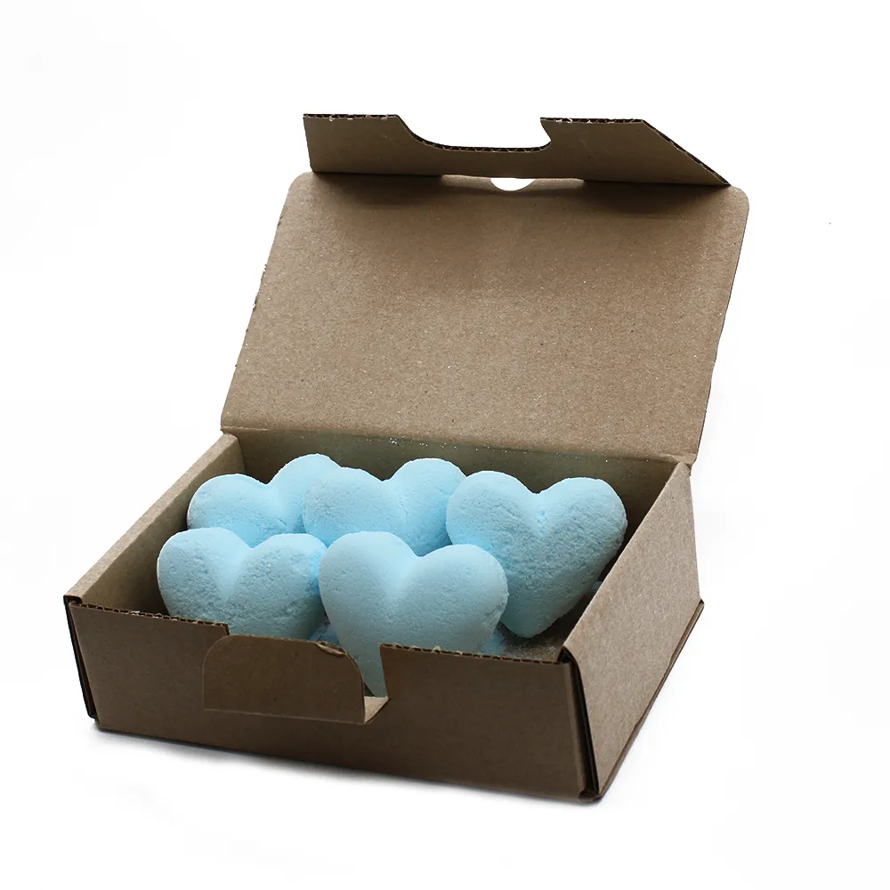 5 x Love Heart Bath Bomb 70g - Baby Powder - Image 2