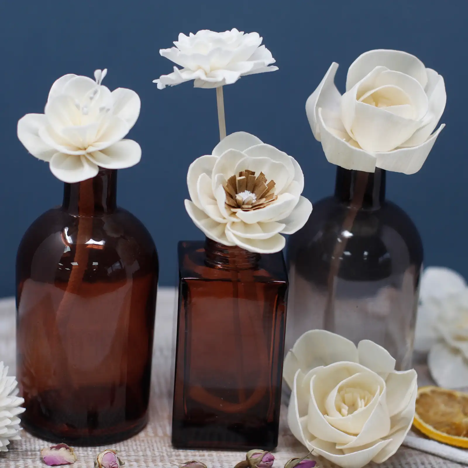 12 x Natural Diffuser Flowers - Small Poppy on String - Image 6