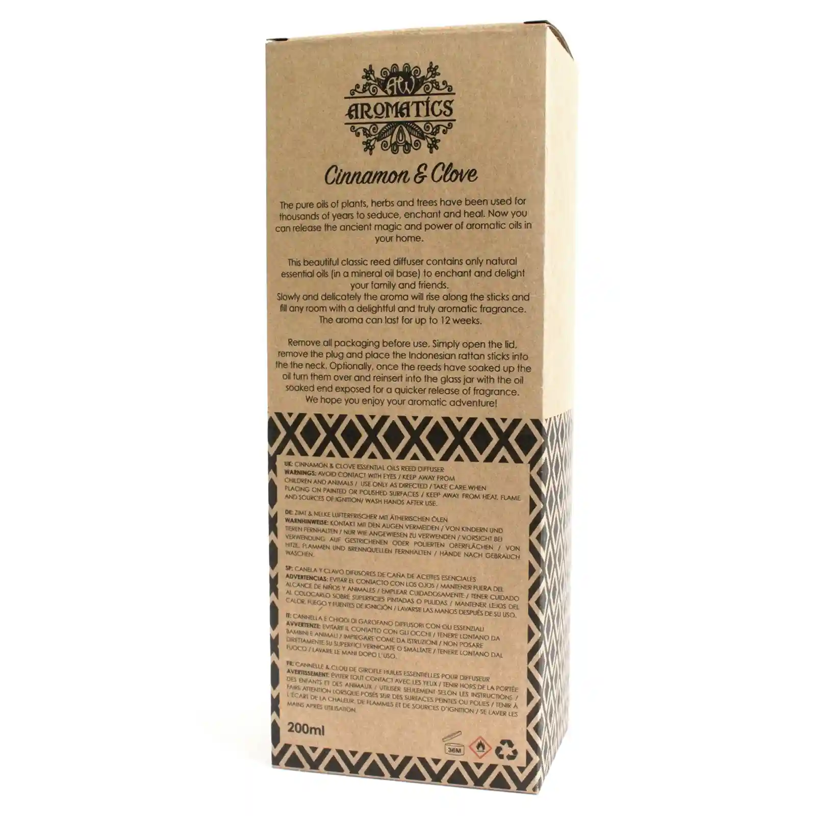 200ml Cinnamon & Clove Essential Oil Reed Diffuser - Image 3