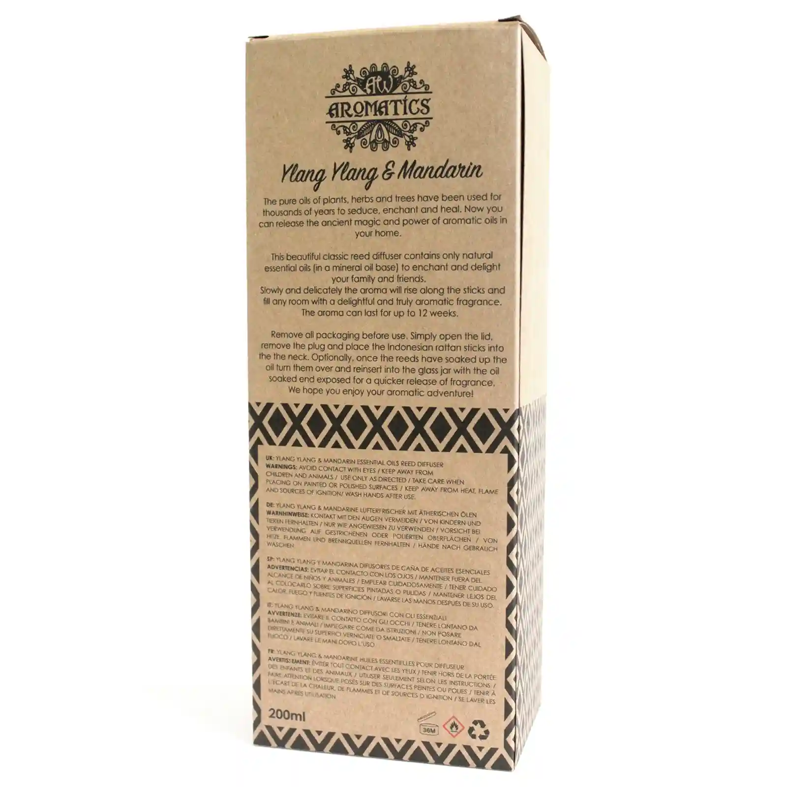 200ml Ylang Ylang & Mandarin Essential Oil Reed Diffuser - Image 2