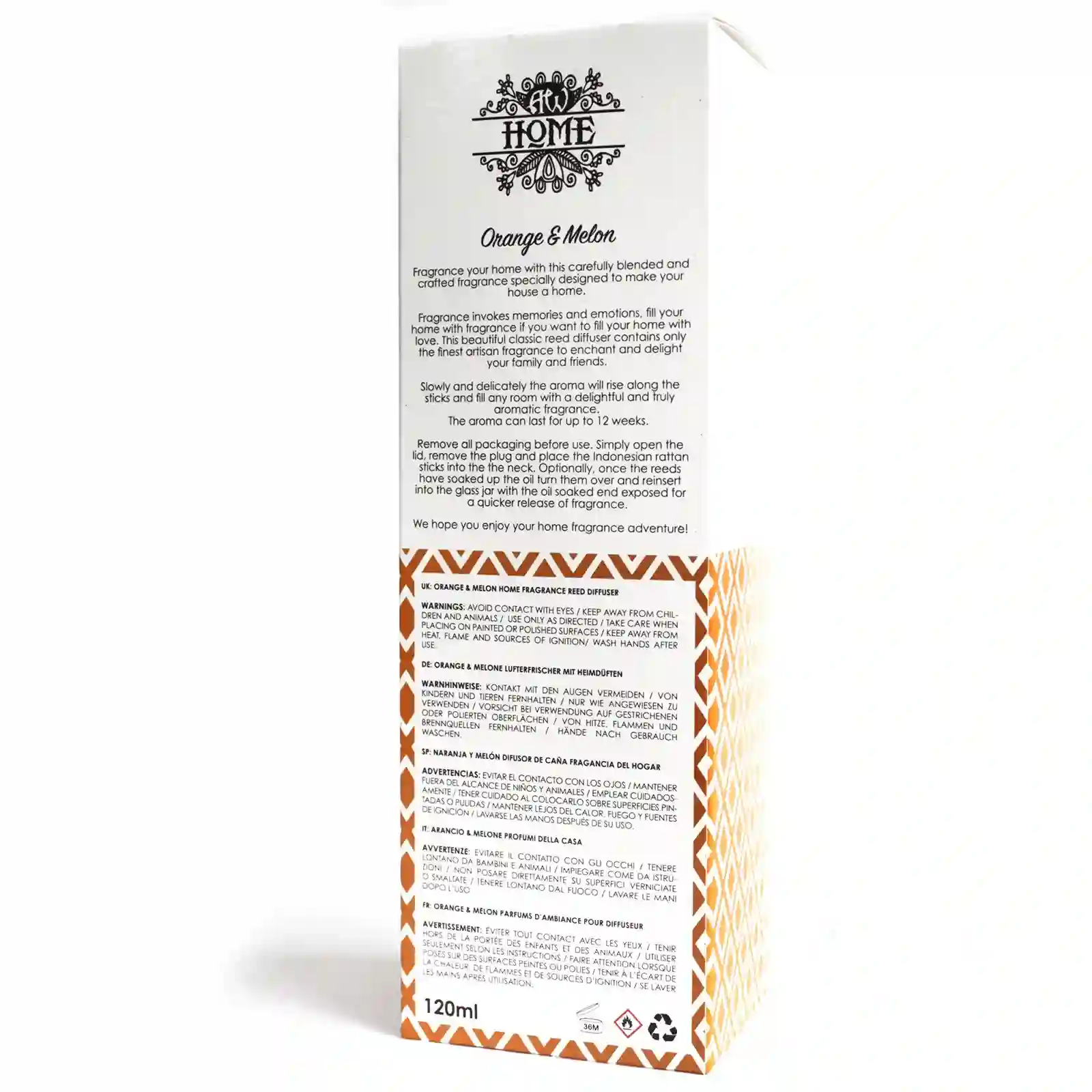120ml Reed Diffuser - Orange & Melon - Image 4