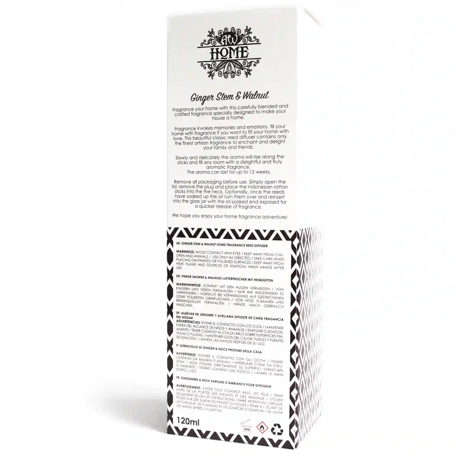 120ml Reed Diffuser - Ginger Stem & Walnut - Image 4