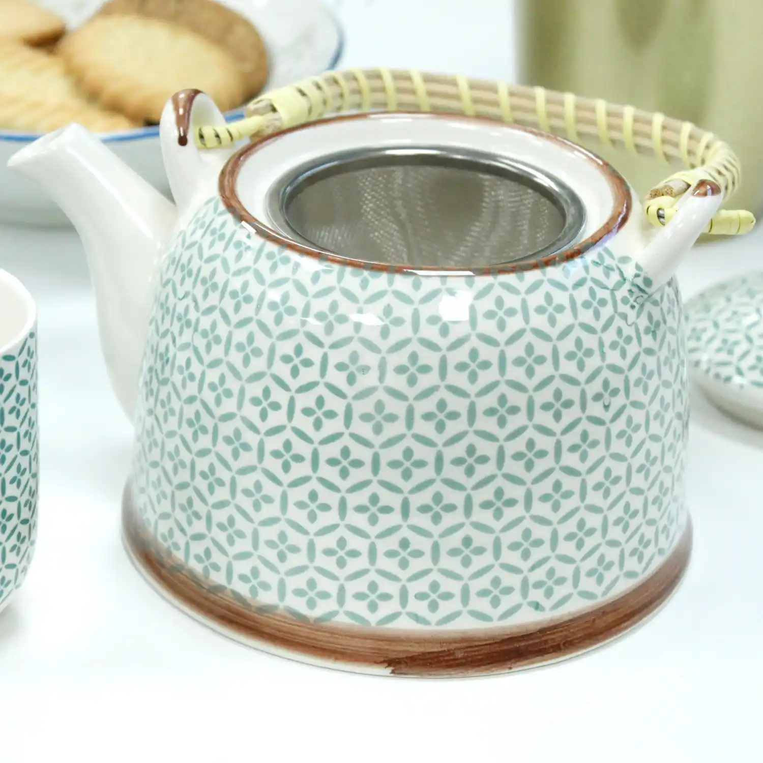 Herbal Teapot Set - Green Mosaic - Image 6